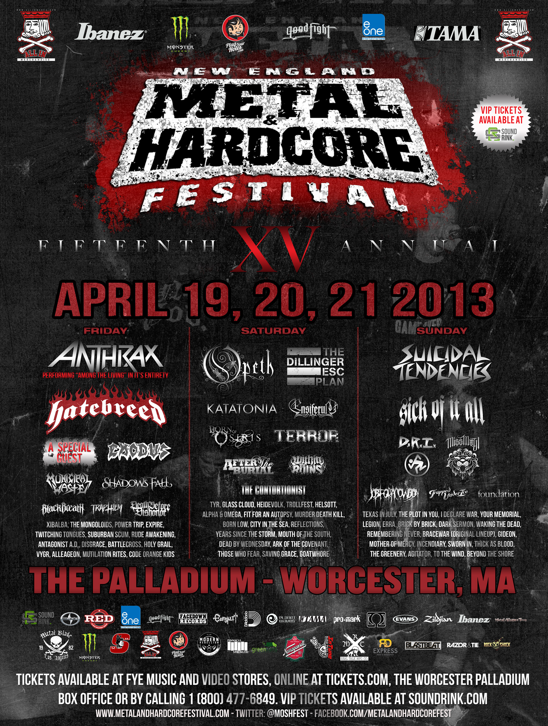 UPDATED NEW ENGLAND METAL AND HARDCORE FESTIVAL POSTER